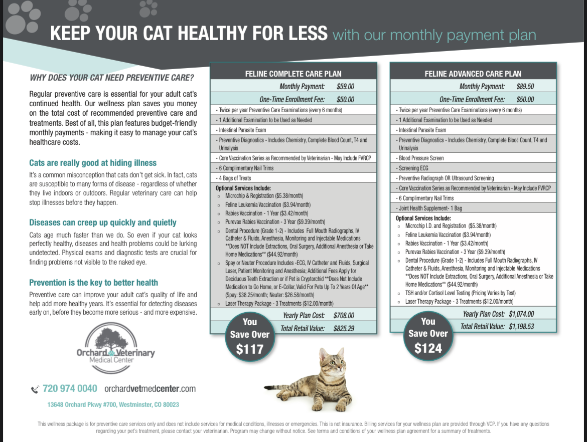 FELINE COMPLETE CARE WELLNESS PLAN